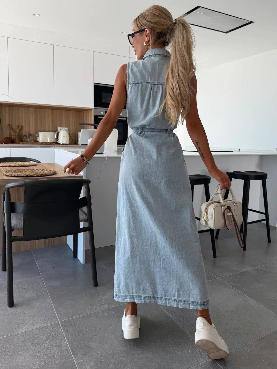 Jeanina | Abito Maxi in Denim Lungo