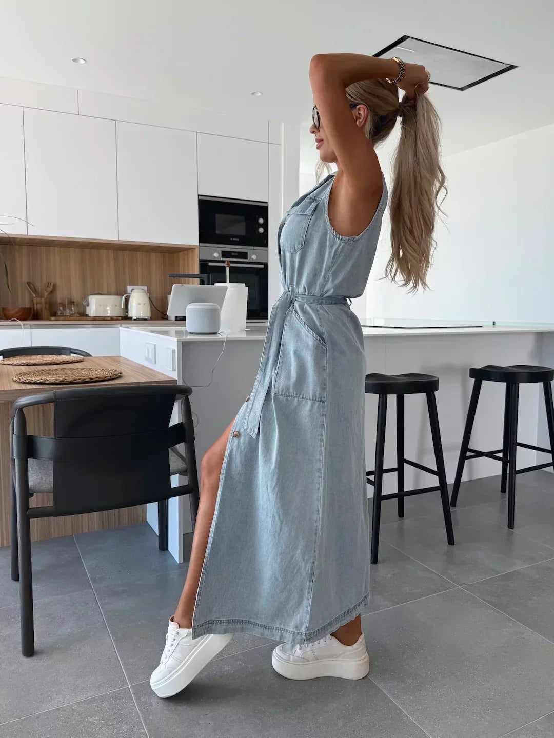 Jeanina | Abito Maxi in Denim Lungo