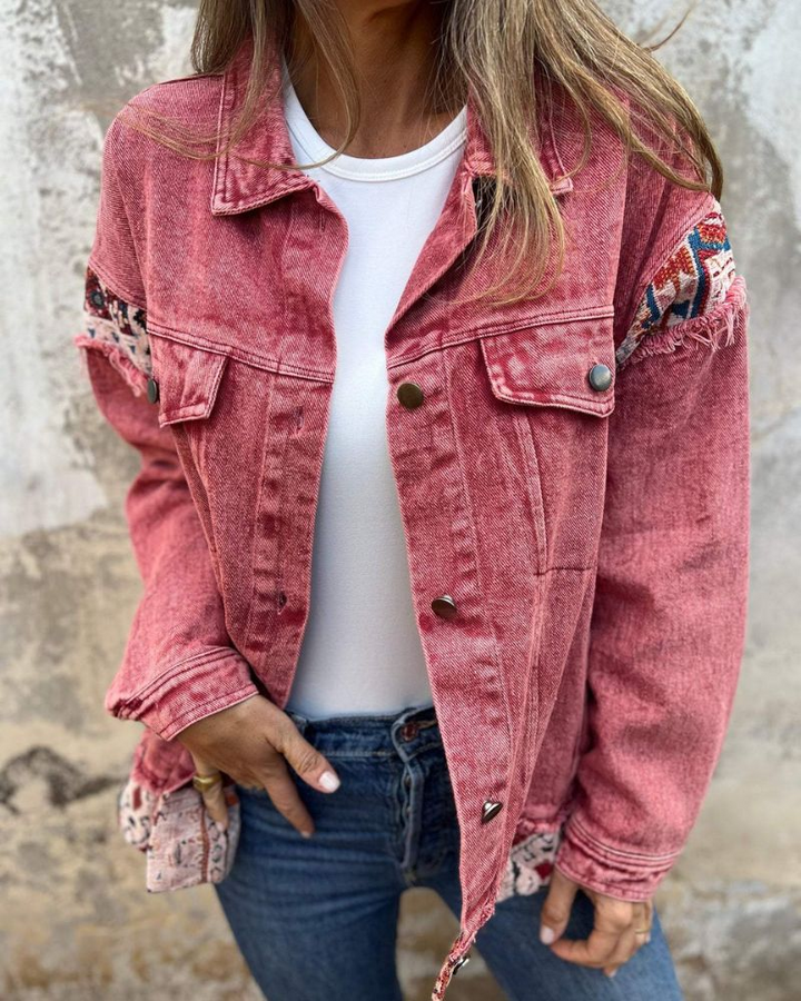 Yulia - Giacca Casual in Denim Patchwork