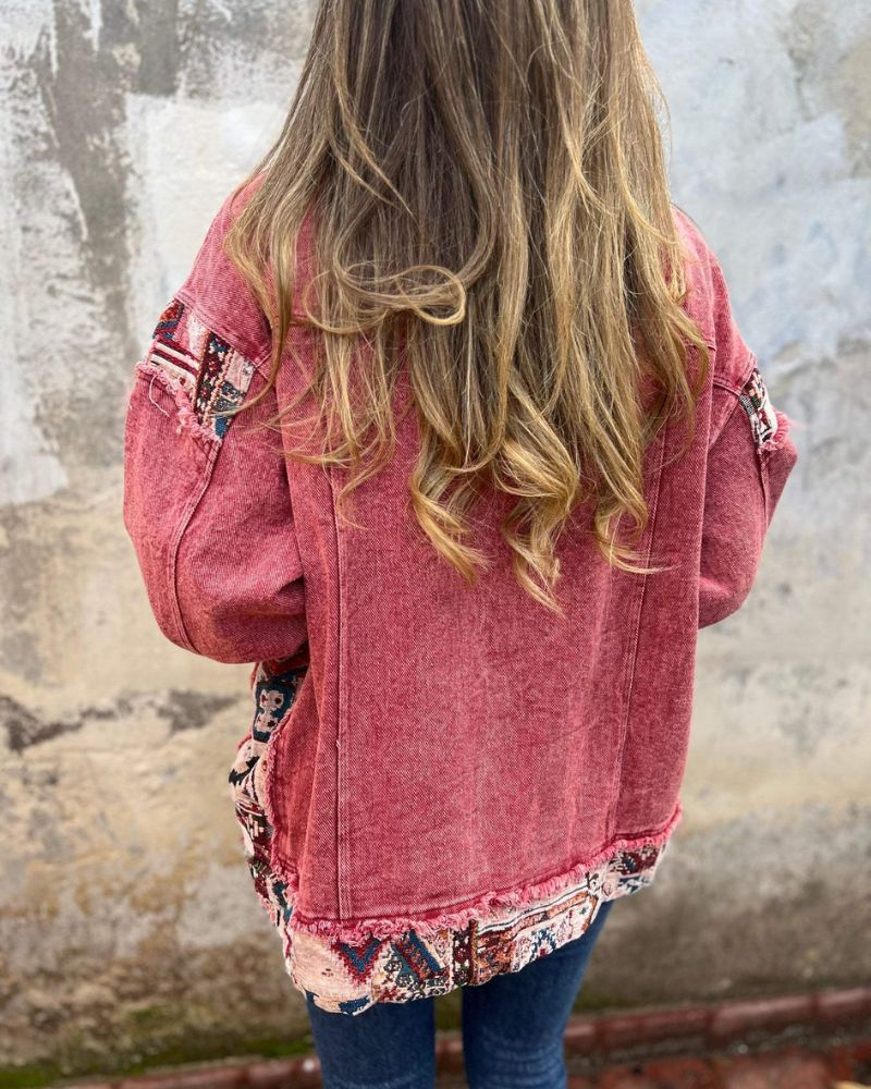 Yulia - Giacca Casual in Denim Patchwork