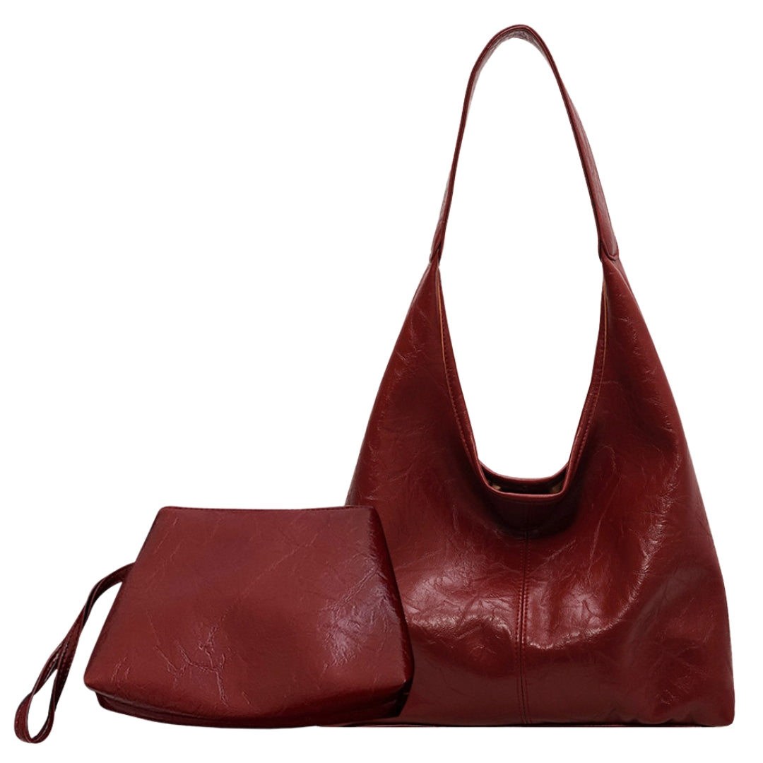 Olivia® | Borsa a Spalla in Pelle Invecchiata