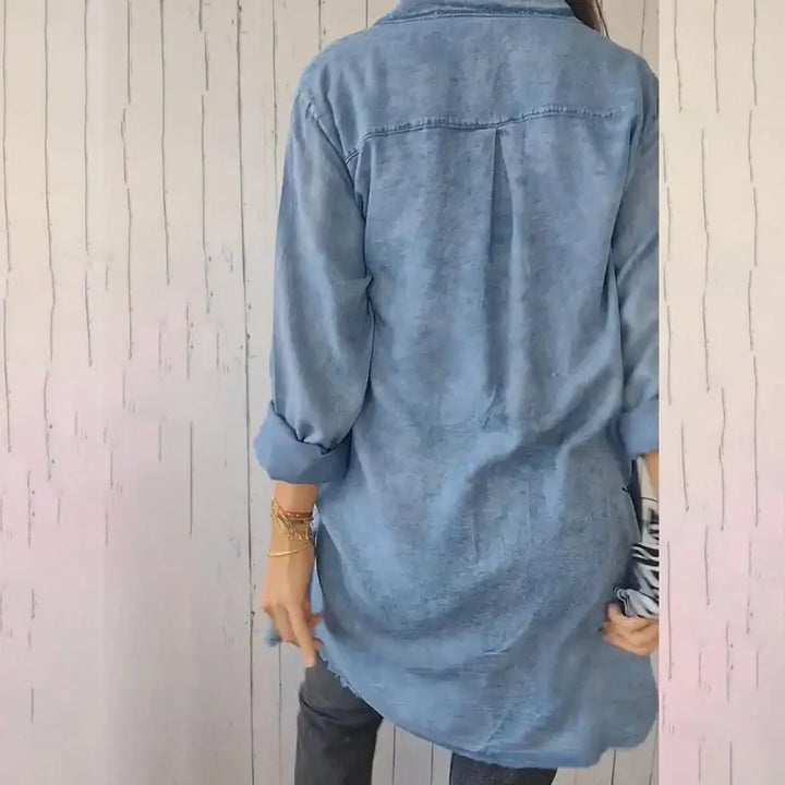 Mila – Giacca Camicia in Denim Casual
