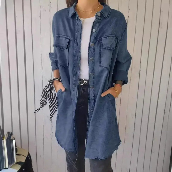 Mila – Giacca Camicia in Denim Casual