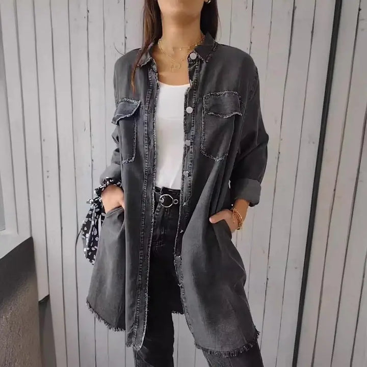 Mila – Giacca Camicia in Denim Casual