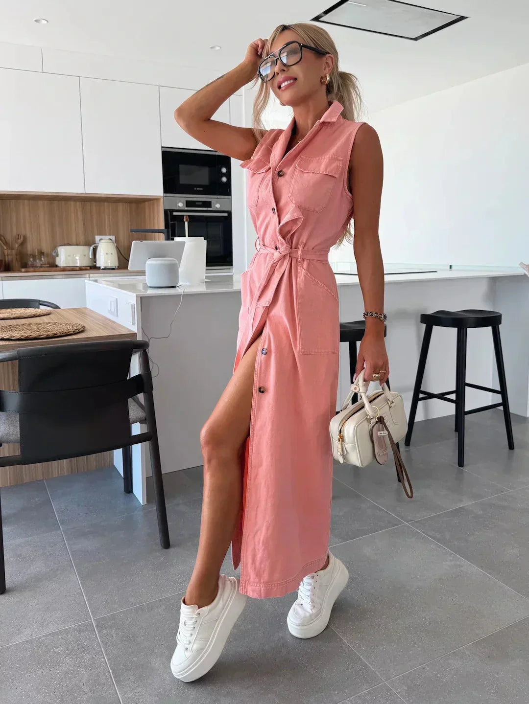 Jeanina | Abito Maxi in Denim Lungo