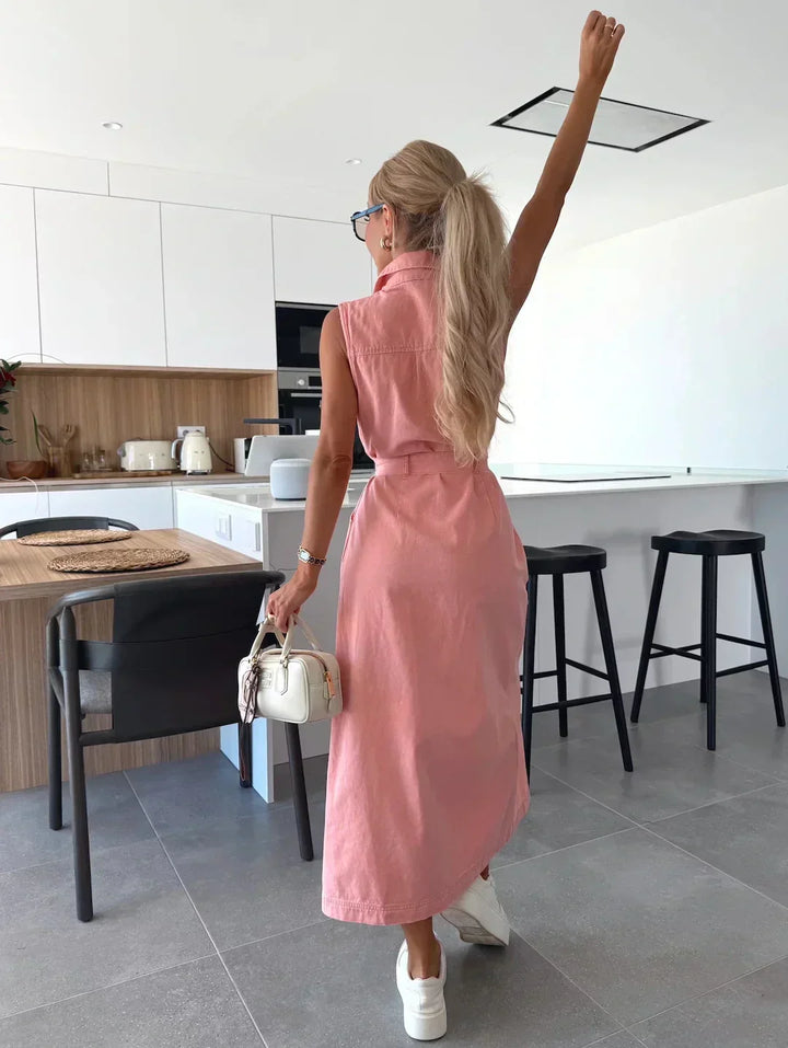 Jeanina | Abito Maxi in Denim Lungo