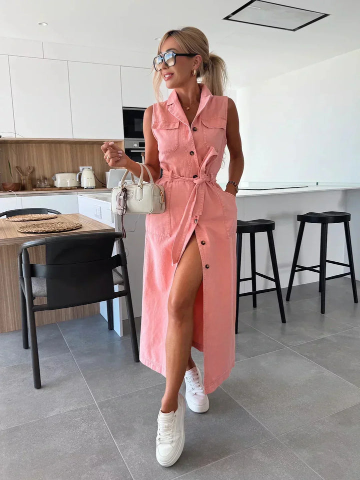 Jeanina | Abito Maxi in Denim Lungo