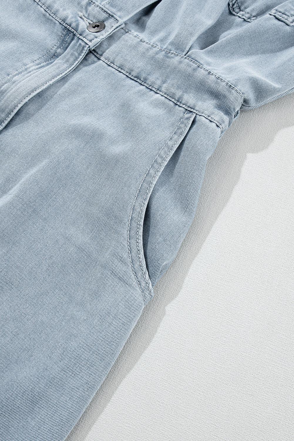 Jeanina® | Abito in Denim Chic con Maniche Corte a Batwing