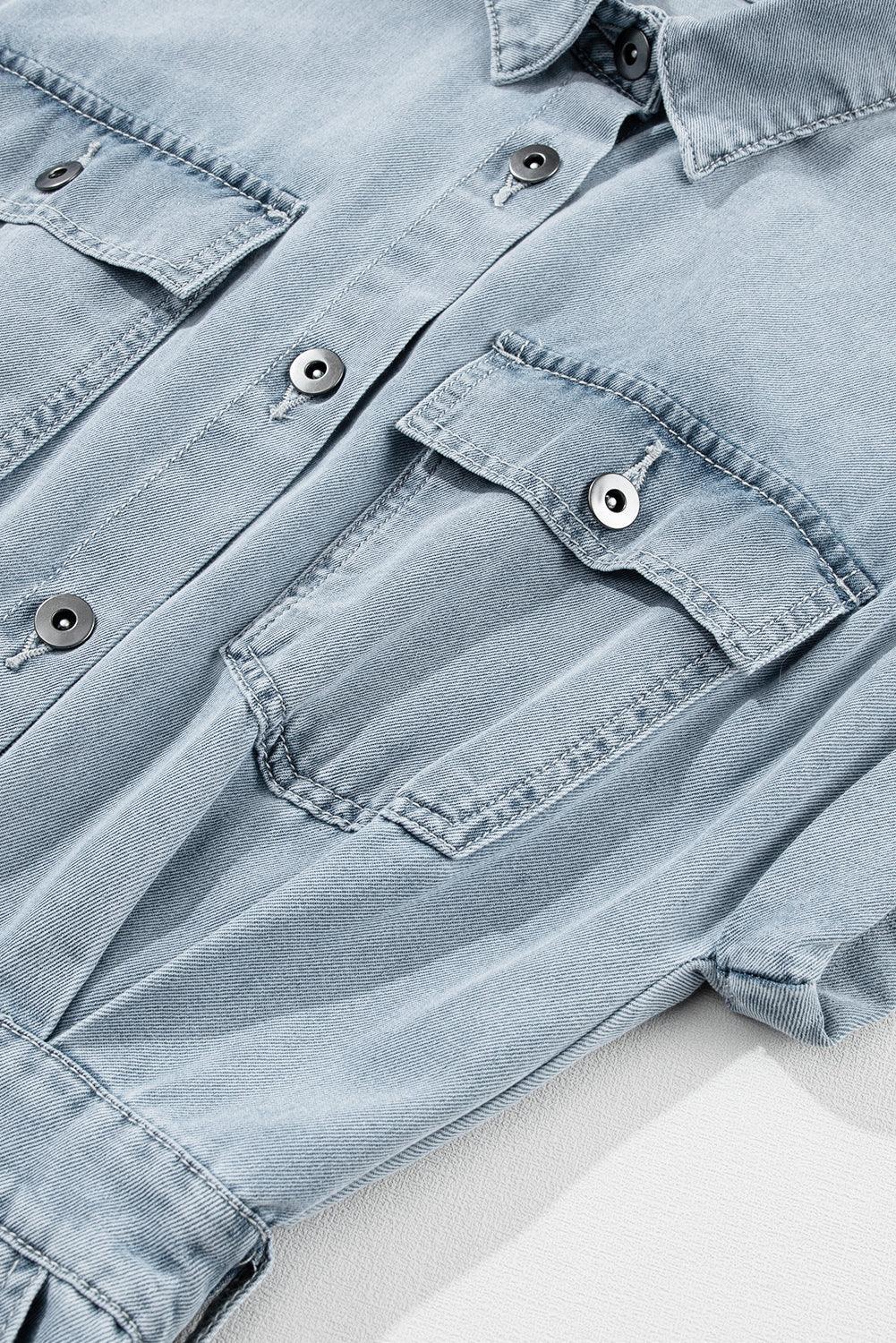 Jeanina® | Abito in Denim Chic con Maniche Corte a Batwing